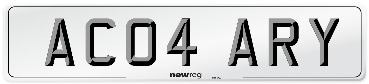 AC04 ARY Number Plate from New Reg